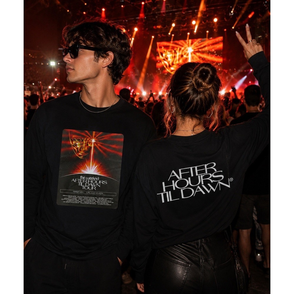 The Weeknd After Hours Til Dawn Official Tour long sleeve black T-shirt Slim L‎